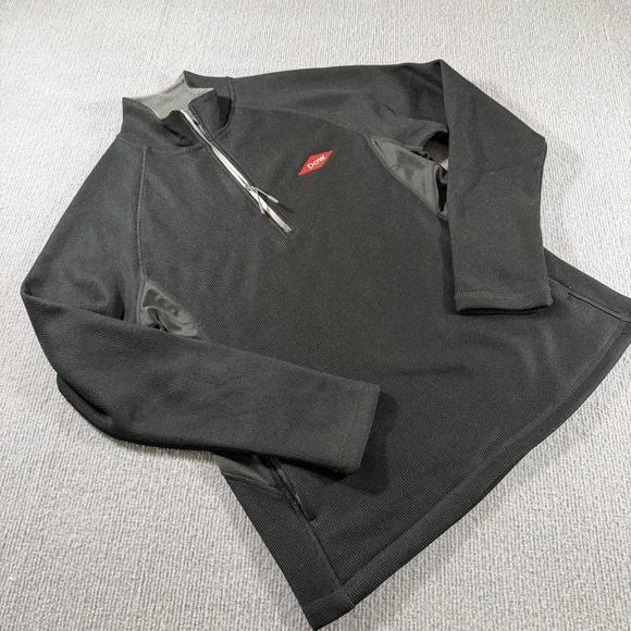 Dow Chemical Womens Medium 1/4 Zip Pullover Black Polyester Sweater Long Sleeve